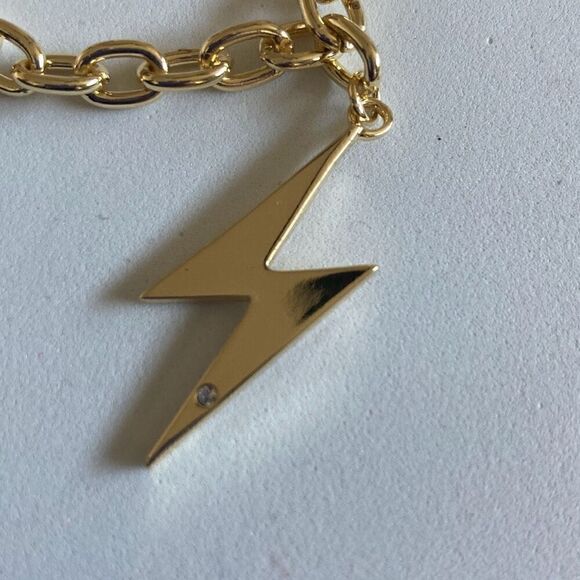 Lightning Bolt Chain Charm Bracelet Gold - Picture 2 of 5
